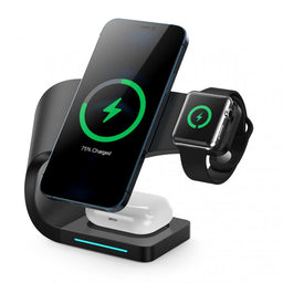 Dr.Tech™ Dock station 3-in-1 magnetische draadloze oplader voor smartphone, Airpods en Apple Watch - 15W